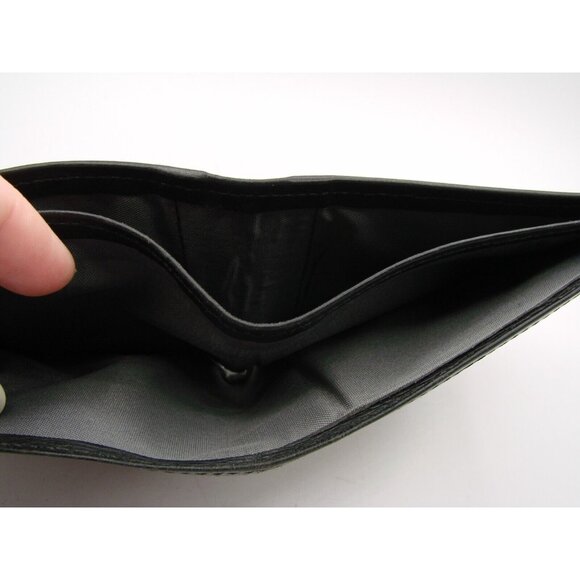 Arte Kuna Colombia Mens Black Bi Fold Leather Wallet w/ Slim Card Holder Handmad - Picture 10 of 12